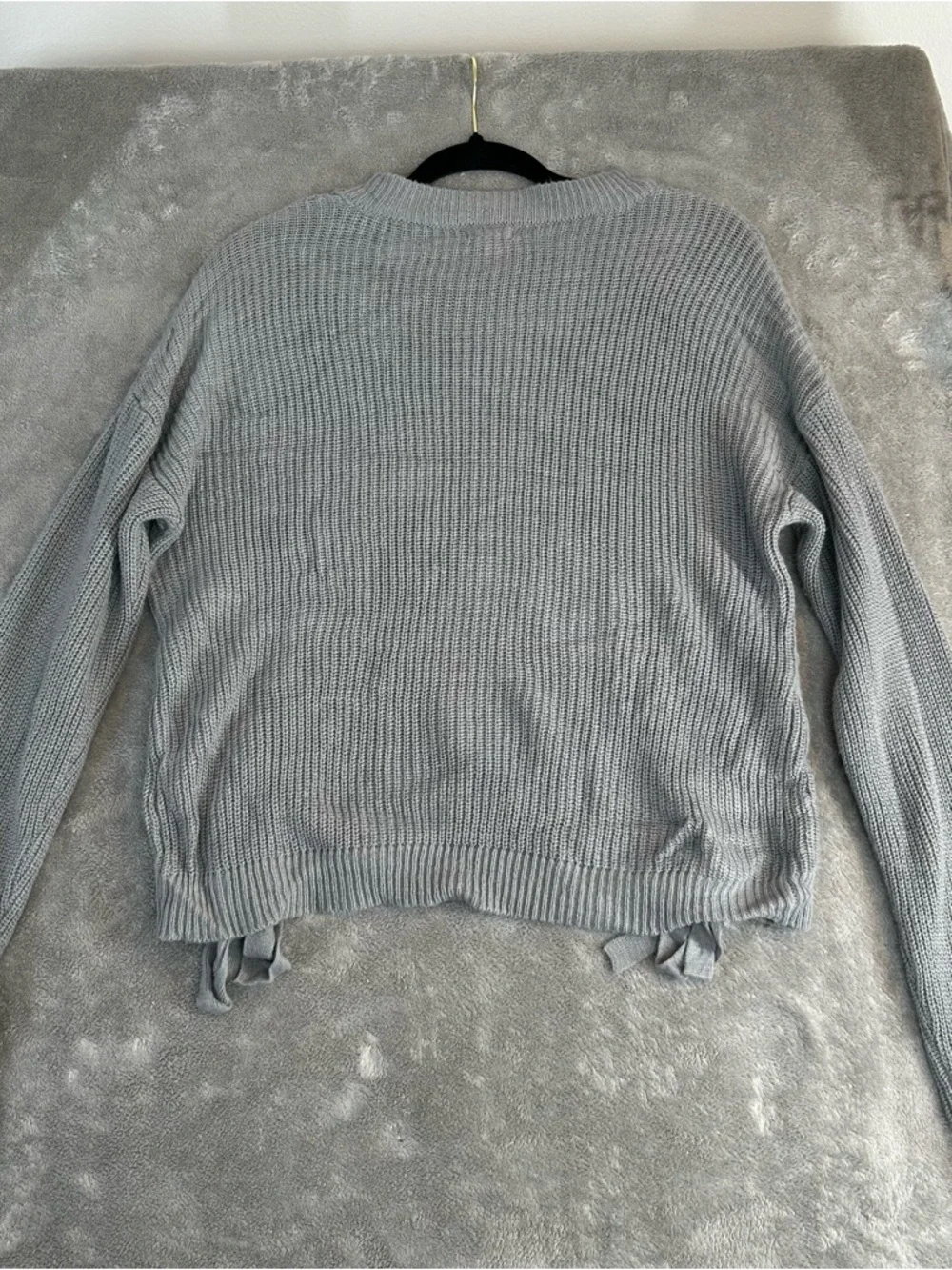 Eyeshadow‎ Trendy Long Sleeve Sweater Soft Knit Pullover Casual Gray Size XL